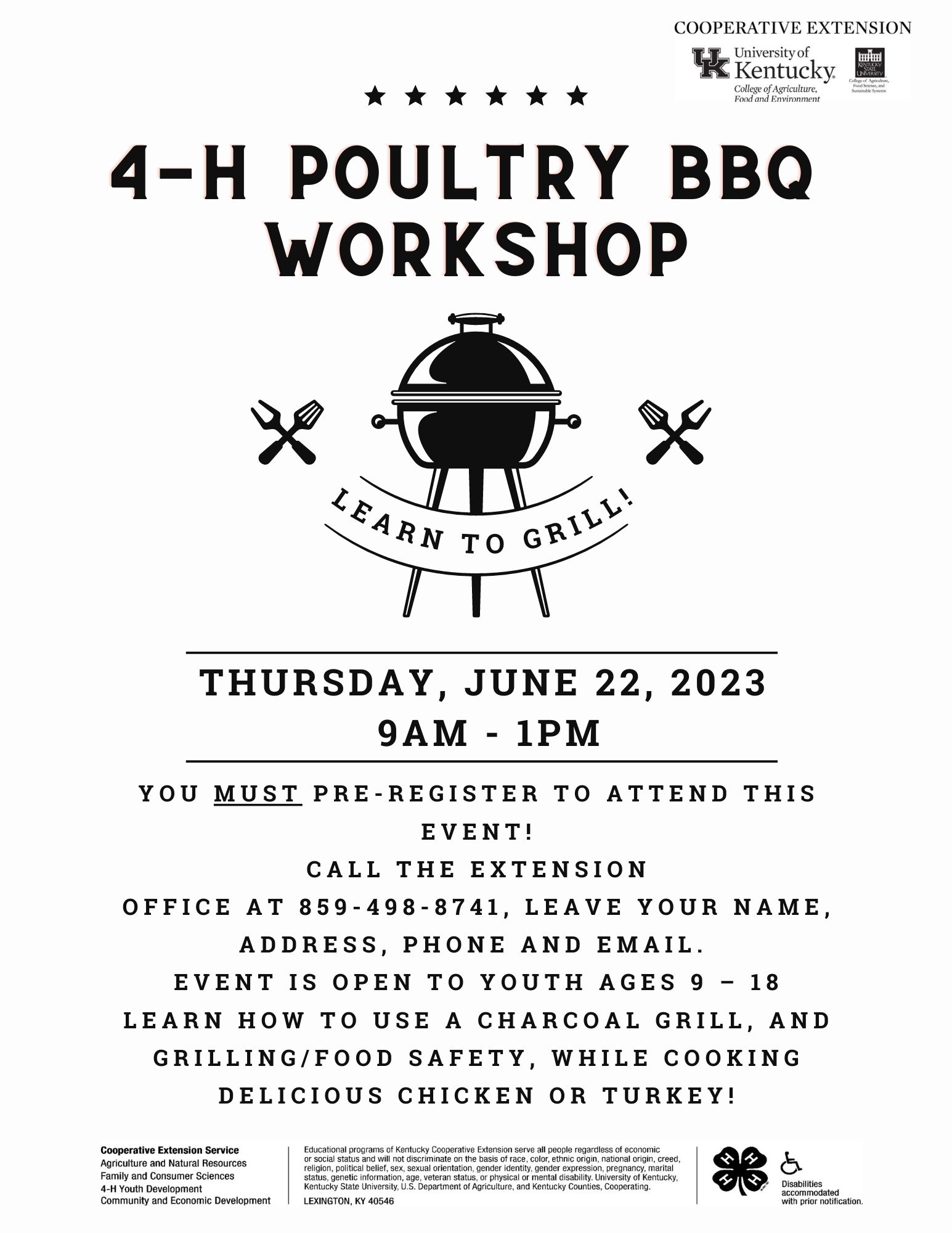 4-H Poultry BBQ Workshop